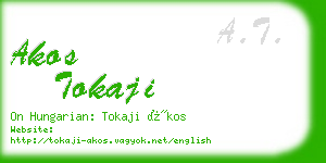 akos tokaji business card